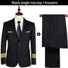 Survêtements pour hommes Haut de gamme Aviation Slim-fit Captain Uniforms Male Air Junior Pilot Suits