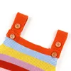 Luxury Newborn Baby Designer Rainbow Stripes Knit Tuta organica Summer Infant Ragazze e ragazzi tutina Body Abbigliamento Outfit G220510