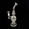 New Glass Recycler Bong Hollow Out Design Water Tubs Dab Pigs Tire Perc Glass Bongs com tigela de vidro