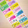 Enveloppe cadeau nom hébreu personnaliser les autocollants scolaires papeterie étiquettes autocollants personnalisés mignon carton motif d'enfants garçon fille de papier squaregif