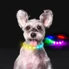 Lampe de course de chevaux LED collier de chien HiTech 14 modes collier flash pour chiens USB charge antiperte collier en silicone produits pour animaux de compagnie 201030