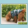 Forniture per abbigliamento per cani Pet Casa Giardino Serie di moda Abiti estivi Camicie scozzesi casual Costumi 100% cotone 5 taglie 3 colori Drop Delivery