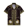 Модная гавайская одежда для боулинга с цветочным принтом и буквенным принтом, мужская повседневная рубашка, летние пляжные рубашки