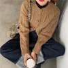 Women's Knits & Tees Autumn Y2k Women Tops Elegant Warm Sweater Cardigan Fashion Loose Thick Knitted Gentle Vintage Winter Clothes Pull Femm