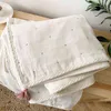 Retro Cotton Quilt Baby Blanket Bohemian Japanese Style Baby Children Air-conditioning Newborn Quilt Plain Cotton Bedclothes AA220326