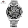 Mekanisk Forsining Automatic Men armbandsur Militär sport Male Clock Top Brand Luxury rostfritt stål skelett man titta 8130 LJ201124