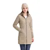 SANTELON Femmes Long Chaud Parka Manteau Avec Capuche Femme Hiver En Plein Air Rembourré Coton Vêtements Ultra-Léger Portable Outwear Avec Sac L220730