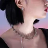 Kolye Kolyeler Moda Parlak Zirkon Rhinestone Zinciri Akıllı Kolye Ins Metal Düğüm Yakalar Kadınlar Kız Partisi Tıknaz Takı Hediye
