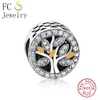 925 Silver Fit Pandora Charm 925 Armband Family Tree of Life Mix Zircon Bead For Women Christmas BERLOQUE NEW CHARMS Set Pendant Diy Fine Pärlor smycken