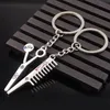 Frisör Essential Scissors Comb Decoration KeyChain Frisör Present Key Par Nyckelring