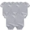 Baby Rompers 100 bawełniane krótkie rękawy niemowlę solidne kostiumy One nowonarodzone chłopcu dziewczęta kombinezon 012M304C6675000