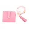 Silicone Beaded Wristlet Keychain Bracelet Leather Tassel Wallet Bangle Colors Keyrings