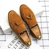 Designer Mens Leather Casual Shoes Formal Brogue Shoes for Men Tassel Loafers Large Size Comfortable Black Brown Moccasins 220727