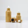 10ml Natural Bamboo Amber Glass Dropper Bottle For Essential Oils Eye Drops Travel Perfume Elegant Cosmetic Container