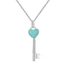 S925 Sterling zilveren hart sleutel ketting klassieke mode hoge kwaliteit sieraden verjaardagscadeau