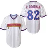 Xflsp GlaMit Benchwarmers Maglia da baseball gessata 68 Clark Reedy 32 Howie Goodman 82 Richie Goodman 44 Gus Matthews Maglia da baseball cucita S-XXXL