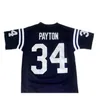 MIT Custom Men Jeugd vrouwen Vintage #34 Walter Payton Jackson State College voetbaljersey maat S-4XL of aangepaste naam of nummertrui