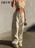 Vintage Spods Spodnie Cargo Spodnie Kobiety streetwear moda kombinezon kieszonkowe w lupgy spodnie sznurka