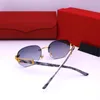 Lunettes de soleil design surdimensionnées pour femmes hommes monture dorée lunettes rondes en corne de buffle sans monture polarisées protection UV rose noir bleu lentille lunettes de luxe avec boîte