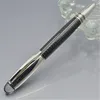 Stylo à bille en fibre de carbone noir de haute qualité, stylo à bille avec cristal, papeterie de luxe pour le siège social, recharge pens3958412