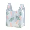 50st Mat Plastic Fashion Feather Mönster Vest Pizza Burger Outer Packing Supermarket Store Party Wedding Candy Bag