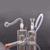 Mini sigara su boruları geri dönüştürücü dab teçhizat nargile içi matris perc filtre boruları kalın pyrex küçük beher bongs 10mm yağ brülör borusu ve renkli hortum