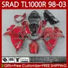 Corps OEM pour SUZUKI SRAD TL-1000 TL 1000 R TL1000R TL-1000R 98-03 Carrosserie 118No.38 TL1000 R 98 99 00 01 02 03 TL 1000R 1998 1999 2000 2001 2002 2003 Carénage rouge foncé Trousse