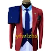 Customize tuxedo One Button Handsome Notch Lapel Groom Tuxedos Men Suits Wedding/Prom/Dinner Man Blazer(Jacket+Pants+Tie+Vest) W1059