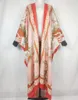 Etniska kläder Elegant Kuwait Twill Silk överdimensionerad Bohemian Loose Women's Kimonos African Lady's Muslim Kaftan Duster Coatethnic