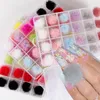 24PCSBOX POMPOMS PLUSH 3D Nail Art Decorations Soft Hairball Löstagbar Magnet Fashion Jewelry Manicure Design Accessories 220525