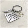 Keychains Fashion Accessories 30Mm Stainless Steel Pet Pendant Square Memorial Keychain Bag Decoration Key Ring Creativity Crafts Gift Drop