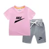 Sommarvarum￤rke basketsport s￤tter tryck barn t-shirt kostym kort ￤rm shorts 2 bit barn sportkl￤der pojkar flickor bomull avslappnad