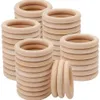 Unfinished Solid DIY Wooden Rings 15-125MM Natural Wood Ring for Macrame Crafts Wood Hoops Ornaments Connectors Jewelry Making DLH931