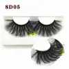 Falska ögonfransar 1Pair 25mm tjock smink LASH 8D Mink Hair Multilayer Long Fluffy Handmade Cruelty-Free Extensionfalse