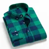 Mannen plaid 100% katoenen shirt lente herfst casual shirts lange mouw chemise homme mannelijke check 220323