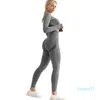 Kvinnors träningsdräkter Bekväma sömlösa leggings Set Leggings Yoga Pants High midje Sport Gym Wear Running Tights Elastic Outdoor Trousers