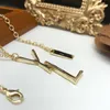 Ysl Hanger Ketting Ontwerper Ysls Handtas Liefde Bracelcet Cadeau Klassiek Letter Dames Heren Mode Gouden Armbanden Luxe Necklac Ontwerpers Sieraden Nieuw Yslss 76