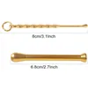 Cool Gold Smoking Multi-funzione Snuff Snorter Sniffer Pocket Kit Cucchiaio di vetro Custodia per bottiglie Bottiglia Dry Herb Tabacco Jar Tip Portasigarette Borsa antiurto DHL Free