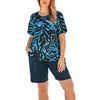 Women039s Bademode Sommer Strandmode Badeanzug Meer Reisen Urlaub Print Kurzarm T-Shirt Casual Fivepoint Hosen Bea7840004