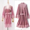 ملابس نوم للسيدات الجدة Velor Kimono Robe Women Women Nightwear العروس العروس