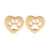 Love Heart Hollow Dog Paw Ear Stud Copper Small Animals Earrimgs for Women Men Jewelry