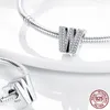 925 argent Fit Pandora charme 925 Bracelet lettre cubique Zircon breloques ensemble pendentif bricolage perles fines bijoux