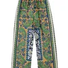 TRAF Women Fashion Side Mobilets Totem Print Wide Leg Pants Vintage High Finastic Heist مع بنطلون أنثى الرباط Mujer 220720