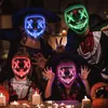 Masque LED Lumineux Glow In The Dark Mascaras Halloween Party Costume Cosplay Masques Horror Props Neon light Mascarade 220707