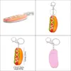 Porte-clés bijoux mignon dessin animé acrylique porte-clés créatif nourriture chien chaîne pour femmes enfants filles cadeau voiture accessoire Drop Dhtes