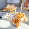 1300 ml Kawaii Bubble Tea Stroh Wasserflasche Für Mädchen Kinder Sommer Nette Jumbo Big Belly Doppel Trinkflaschen Milch Saft Tassen 220511