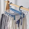 Adjustable Pants Rack Trousers Shelf Skirt Socks Hanger Scarf Ties Holder Closet Organizer Multilayer Storage Magic Cloth Hanger 220408