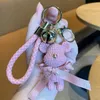 3D hayvan bebek anahtar zincir halkaları yay yünlü ayı çan örgülü dokuma araba anahtarlıkları tutucu altın metal el çantası sırt çantası kolye anahtarlar hediyeler torba takılar aksesuarlar