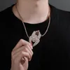 Hänge halsband Hip Hop Claw Seting 3a Cz Stone Bling ised ut stora spindeldjurhängen för män Rapper smycken gåvapendant