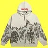 Y2K Emo Mannen Streetwear Vintage Schedel Hoodie Zip Up Hoodies Grunge Oversized Sweatshirt Gothic Tops Harajuku Alt Jassen Kleding 220721